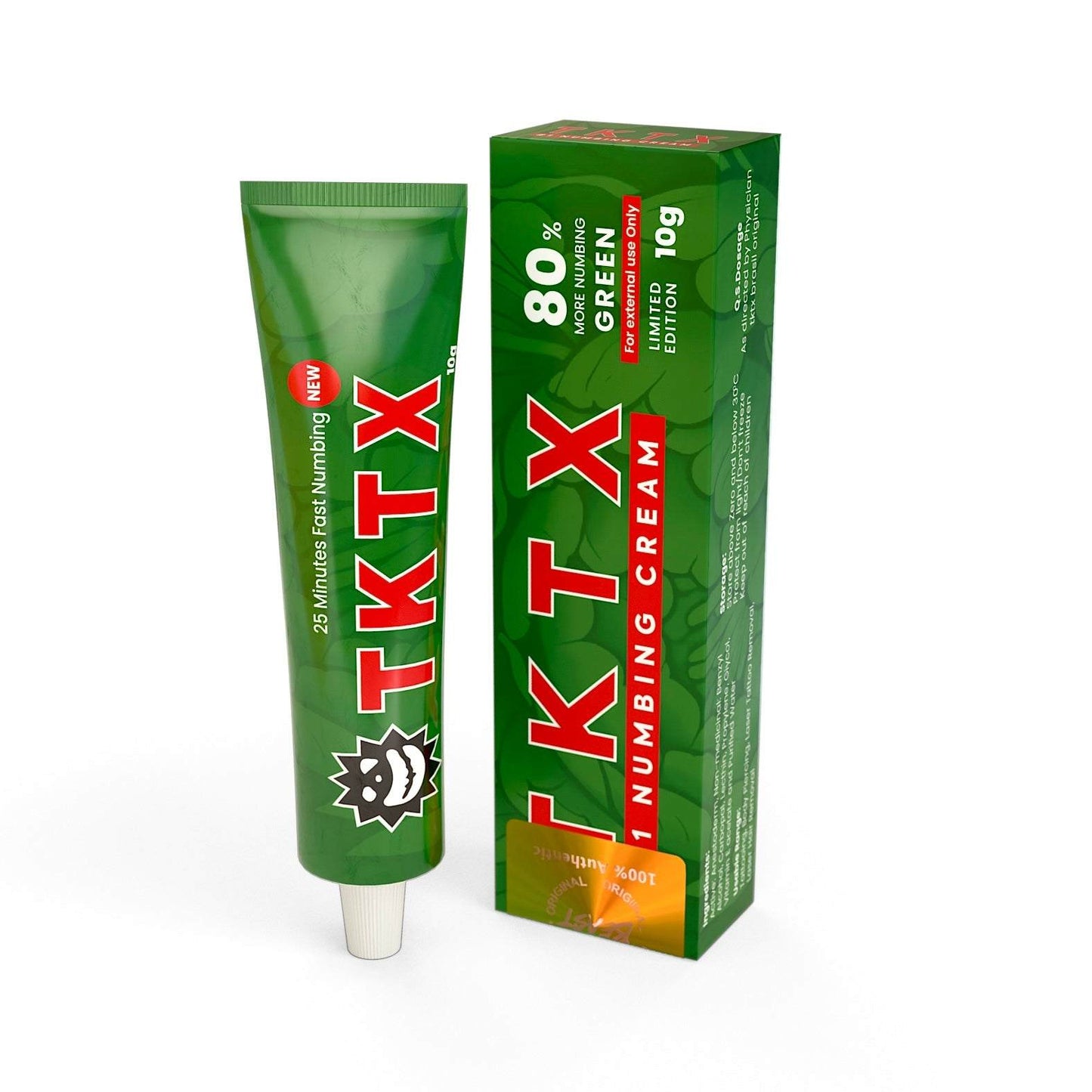 TKTX Numbing Cream Green 80% for fast, long-lasting pain relief during tattoos and cosmetic procedures, best tattoo numbing cream UK